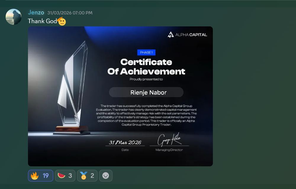 Member result posted in the Discord
