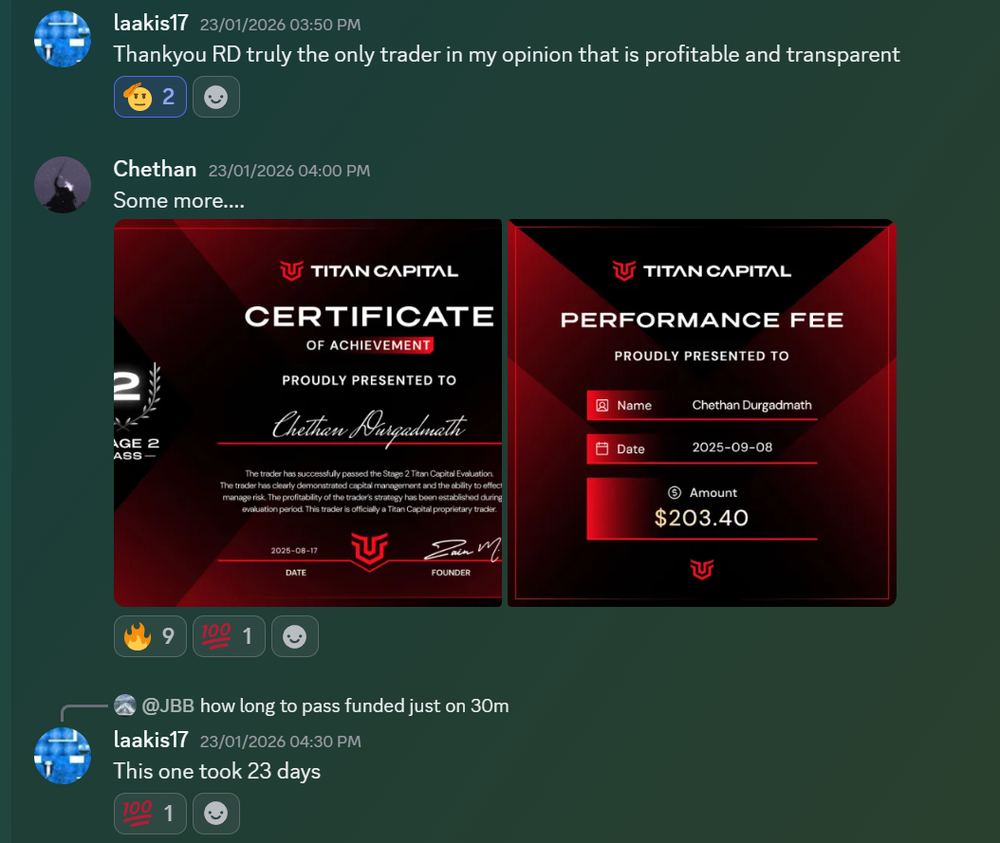 Member result posted in the Discord