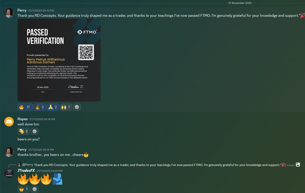 Member result posted in the Discord