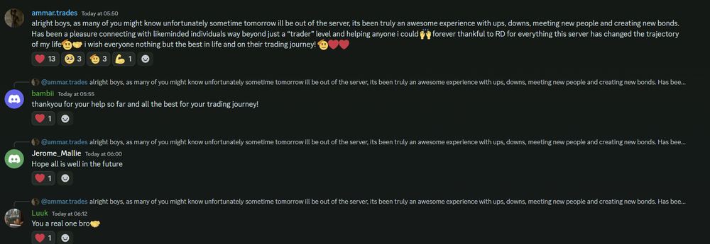 Member result posted in the Discord